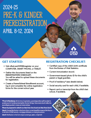 2024-25 Pre-K & Kinder Preregistration is April 8-12, 2024